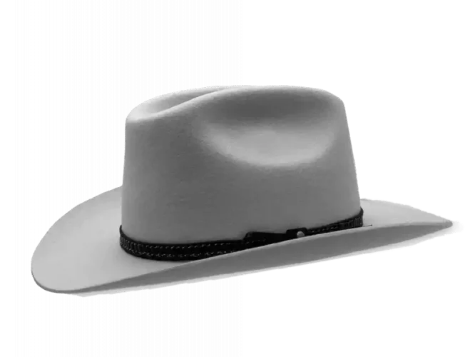 Westernhut Desperado in Hellgrau mit Lederhutband