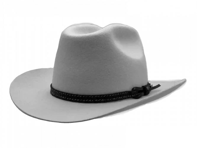 Westernhut Desperado in Hellgrau mit Lederhutband