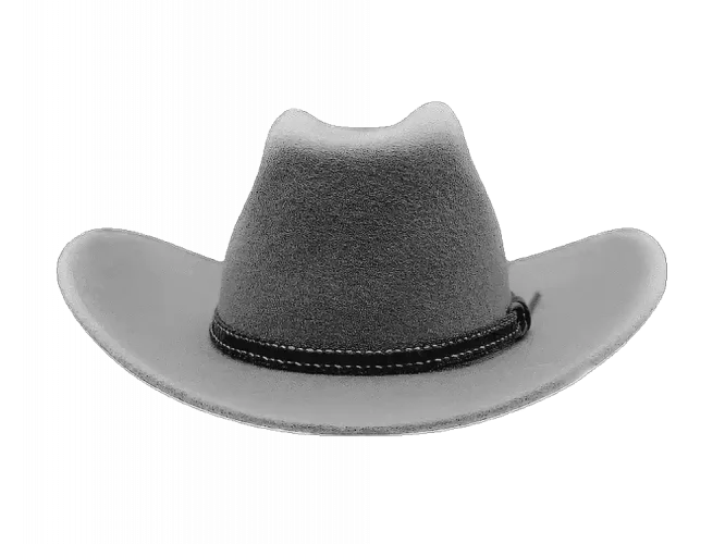 Westernhut Desperado in Hellgrau mit Lederhutband