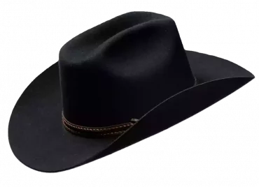 Schwarzer Westernhut auf Filz mit Lederhutband