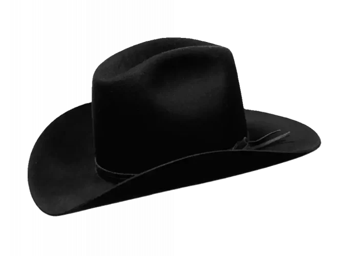 Westernhut Rodeo Schwarz mit Lederhutband