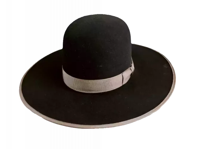 Westernhut Open Crown in Schwarz