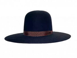 Westernhut Open Crown in Schwarz