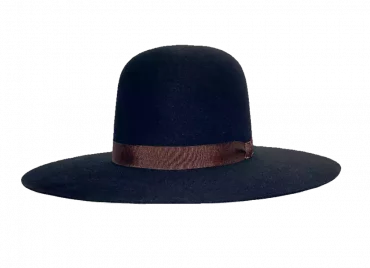 Westernhut Open Crown in Schwarz