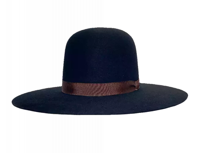 Westernhut Open Crown in Schwarz