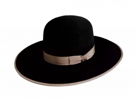 Westernhut Open Crown in Schwarz