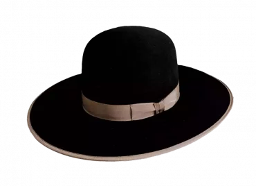 Westernhut Open Crown in Schwarz