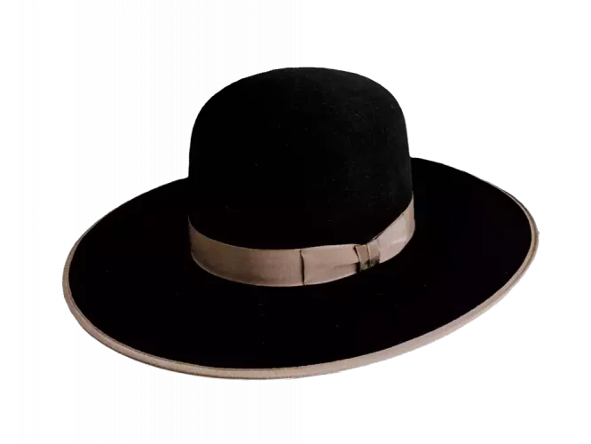 Westernhut Open Crown in Schwarz