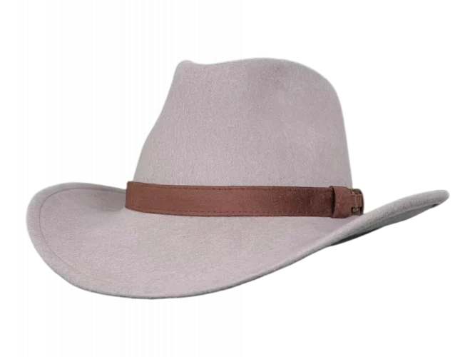 Cowboyhut aus hellbeigen Filz